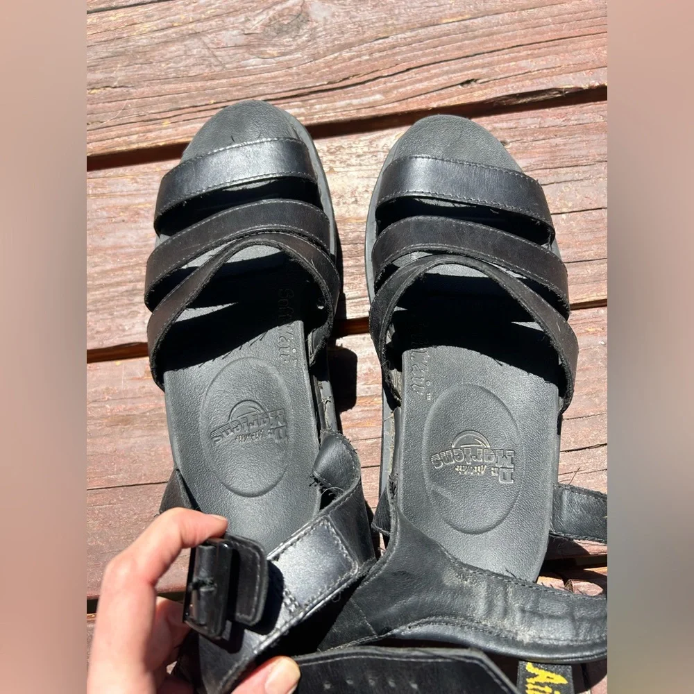 Dr. Martens BLAIRE Black Leather Platform Gladiator Sandals - Picture 5 of 9